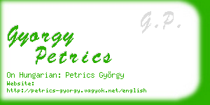 gyorgy petrics business card